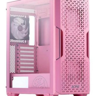 GABINETE GAMER XPG STARKER AIR MEDIA TORRE. PANEL LATERAL VIDRIO TEMPLADO. ATX MICROATX Y MINIITX. FILTRO POLVO EXTRAIBLE. ROSA. STARKERAIRPKCUS