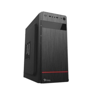 GABINETE STYLOS STPGAC4B CUBO ATX-MICRO ATX-MINI ITX USB 3.0 CON FUENTE DE 500W NEGRO