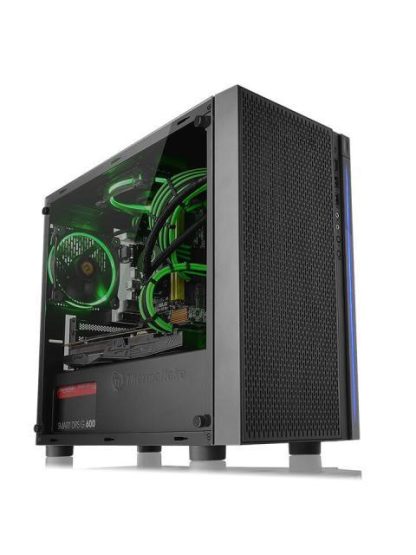 GABINETE THERMALTAKE VERSA H18 CON VENTANA DE VIDRIO TEMPLADO MICRO-TOWER MICRO-ATX-MINI-ITX USB 3.0 SIN FUENTE NEGRO