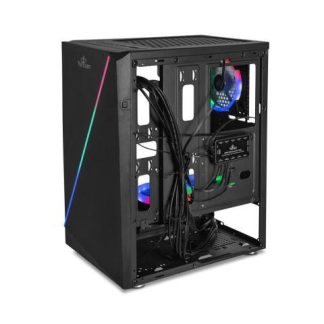 GABINETE YEYIAN CRESCENT MASTER CON VENTANA MIDI TOWER ATX-MICRO-ATX-MINI-ITX USB 3.0 SIN FUENTE 3 VENTILADORES INSTALADOS ARGB NEGRO