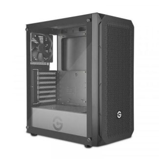 GETTTECH GABINETE GAMER MEDIA TORRE CON PANEL FRONTAL MALLA ATX-MICROATX-MINI ITX 1 VENTILADOR USB 2.0-3 0 COLOR BLANCO MOD. GCMASGX101WH