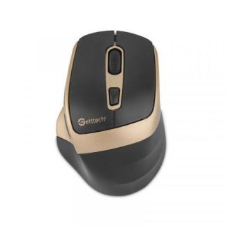 GETTTECH MOUSE INALAMBRICO PARA OFIC 6D 725F ILUMINACION RGB CUSTOM 7200 DPI 5 BOTON 1 SCROLL CONECTIVIDAD DUAL NEGRO DORADO GGMSTDBW01GD