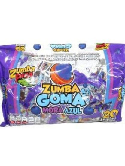 GOLOSINA ZUMBA GOMA MORA AZUL 20 PIEZAS