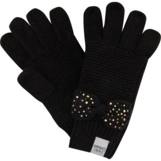 GUANTES PARA NIÑA UNITALLA TEJIDOS CON APLICACIONES NEGRO HELLODREAM