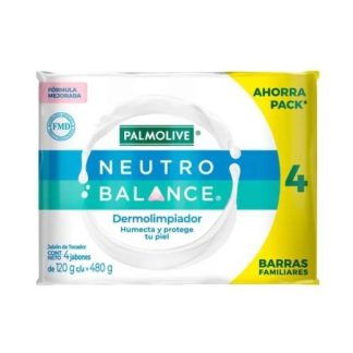 JABON EN BARRA PALMOLIVE NEUTRO BALANCE DERMOLIMPIADOR 4 PZAS 120 G