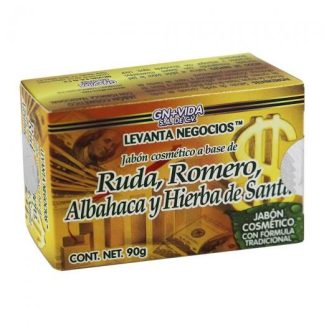 JABON LEVANTA NEGOCIOS-RUDAROMEROALBAHACA Y HIERBA SANTA 90GR GN+VIDA