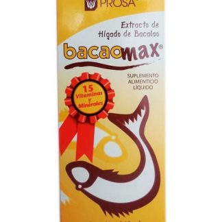 JARABE BACAOMAX CONT. 340ML. EXT. HIGADO DE BACALAO 15 VIT Y MINE PROSA