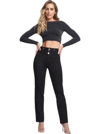 JEANS RECTOS CINTURA ALTA NEGRO SEVEN JEANS