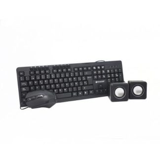 KIT 3 EN 1 TECLADO MOUSE Y BOCINAS NACEB NA-228 ALAMBRICO USB NEGRO (ESPANOL) - ¡COMPRA Y RECIBE EL 5% DEL VALOR DE ESTE PRODUCTO EN SALDO DE REGALO!