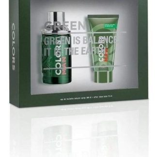 KIT BENETTON COLORS MAN GREEN EDT DE 100 ML O PARA DESPUES DEL AFEITADO DE 75 ML