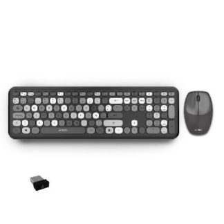 KIT DE TECLADO Y MOUSE ACTECK CREATOR CHIC COLORS MK475 INALAMBRICO USB NEGRO