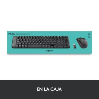 KIT DE TECLADO Y MOUSE LOGITECH MK220 INALAMBRICO USB NEGRO (ESPANOL)