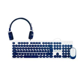 KIT DE TECLADO Y MOUSE PERFECT CHOICE FARBEN 3 EN 1 ALAMBRICO USB AZUL (ESPANOL)