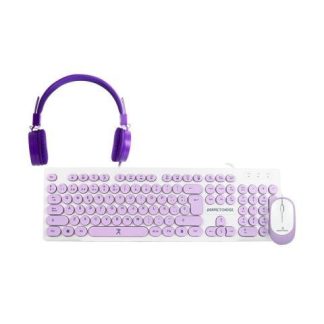 KIT DE TECLADO Y MOUSE PERFECT CHOICE FARBEN 3 EN 1 ALAMBRICO USB MORADO (ESPANOL)