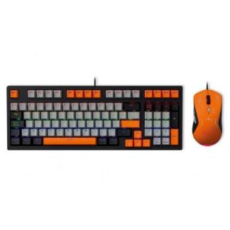 KIT GAMER DE TECLADO Y MOUSE XZEAL XZPKT1NG ALAMBRICO USB GRIS-NARANJA (INGLES)