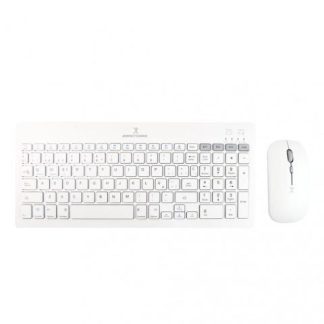 KIT TECLADO+ MOUSE PERFECT CHOICE 2.4 GHZ+BT RECARGABLE ZEBRARY BLANCO