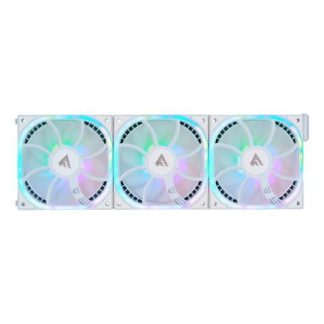 KIT VENTILADORES MODULARES GAME FACTOR FKG500 3 FANS 120MM 58 CFM RGB CONTROL REMOTO BLANCO