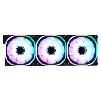 KIT VENTILADORES MODULARES GAME FACTOR FKG500 3 FANS 120MM 58 CFM RGB CONTROL REMOTO NEGRO