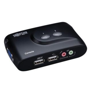 KVM COMPACTO TRIPPLITE 2 PUERTOS USB CON AUDIO Y CABLES