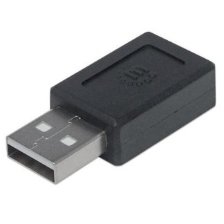 MANHATTAN ADAPTADOR USB C 2.0 HEMBRA - USB A MACHO NEGRO