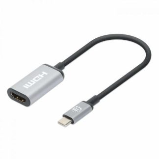 MANHATTAN ADAPTADOR USB C MACHO - HDMI HEMBRA NEGRO-PLATA