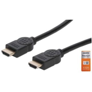 MANHATTAN CABLE CERTIFICADO PREMIUM HDMI 2.0 MACHO - HDMI 2.0 MACHO 4K 60HZ 5 METROS NEGRO