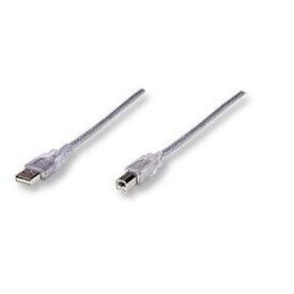MANHATTAN CABLE DE ALTA VELOCIDAD USB 2.0 USB A MACHO - USB B MACHO 4.5 METROS PLATA