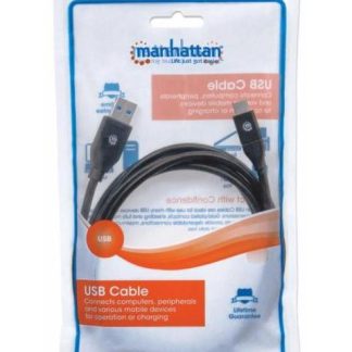MANHATTAN CABLE DE CARGA USB A MACHO - USB C MACHO 2 METROS NEGRO