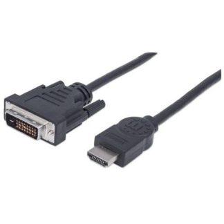MANHATTAN CABLE HDMI MACHO - DVI-D 24+1 MACHO 1080P 60HZ 1.8 METROS NEGRO