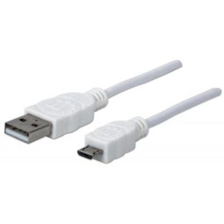MANHATTAN CABLE PARA DISPOSITIVOS USB DE ALTA VELOCIDAD USB 2.0 A MACHO - MICRO USB 2.0 B MACHO 1 METRO BLANCO