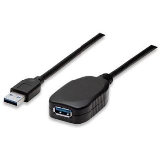MANHATTAN CABLE USB 3.0 A MACHO - USB 3.0 A HEMBRA 5 METROS NEGRO