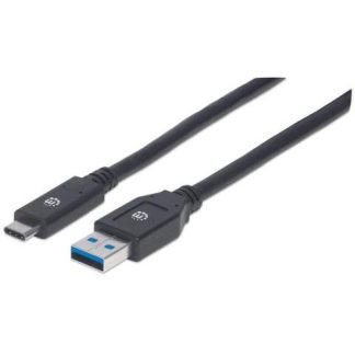 MANHATTAN CABLE USB A 3.1 MACHO - USB C 3.1 MACHO 3 METROS NEGRO