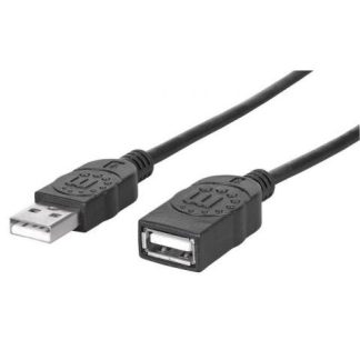 MANHATTAN CABLE USB A MACHO - USB A HEMBRA 1 METRO NEGRO