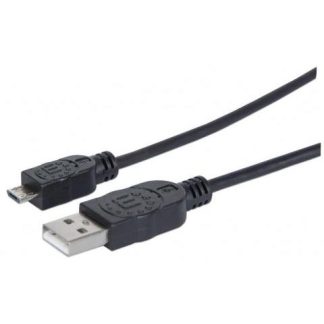 MANHATTAN CABLE USB A MACHO - USB MICRO B 1.8 METROS NEGRO