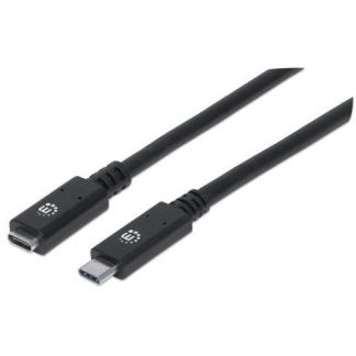 MANHATTAN CABLE USB C MACHO - USB C HEMBRA 50CM NEGRO