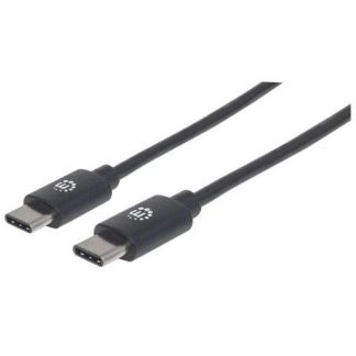 MANHATTAN CABLE USB C MACHO - USB C MACHO 50CM NEGRO