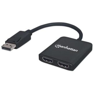 MANHATTAN DIVISOR DE VIDEO DISPLAYPORT MACHO - 2X HDMI HEMBRA NEGRO