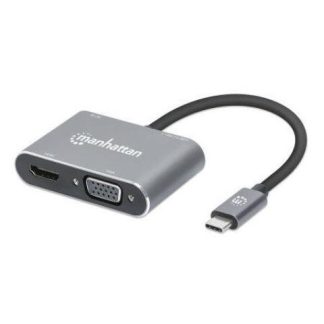 MANHATTAN DOCKING STATION 130691 USB C 1X USB 1X USB C PD 1X HDMI 1X VGA GRIS