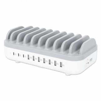 MANHATTAN ESTACION DE CARGA 180856 7X USB A 3X USB C BLANCO-GRIS