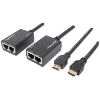 MANHATTAN EXTENSOR HDMI POR CAT5E-CAT6 DISTANCIA MAXIMA 30 METROS CABLES HDMI INTEGRADOS