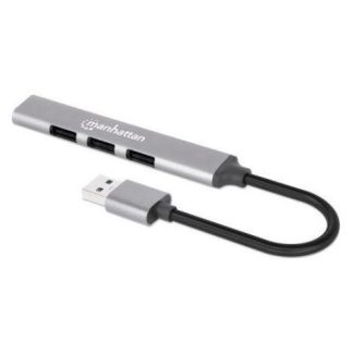 MANHATTAN HUB USB A 3.2 DE 3 PUERTOS 5000 MBIT-S GRIS