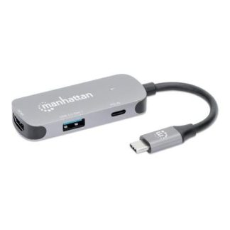 MANHATTAN HUB USB-C MACHO 1X HDMI 1X USB-A 3.2 1X USB-C PD 5 GBIT-S GRIS