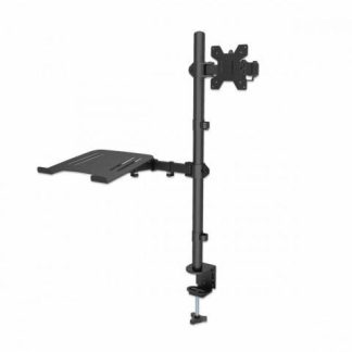 MANHATTAN SOPORTE 462136 PARA ESCRITORIO COMBINADO CON BRAZO PARA MONITOR Y SOPORTE PARA LAPTOP 13 A 32 HASTA 8 KG NEGRO