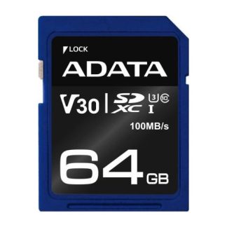 MEMORIA SD ADATA PREMIER PRO V30 64 GB 100 MB-S 80 MB-S AZUL CLASE 10