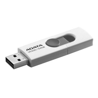 MEMORIA USB 2.0 DE 64GB UV220 DISENO DESLIZANTE SIN TAPA. COLOR BLANCO-GRIS. AUV22064GRWHGY