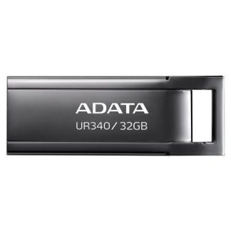 MEMORIA USB DE 32GB UR340 3.2 GEN 1 (RETROCOMPATIBLE 3.0 Y 2.0) DISENO ELEGANTE SIN TAPA. COLOR METALICO NEGRO. AROYUR34032GBK