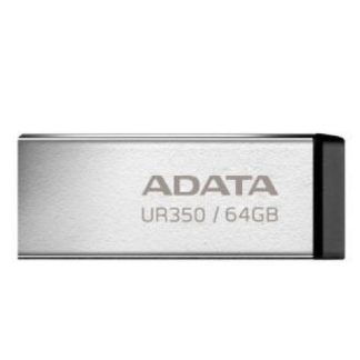MEMORIA USB DE 64GB UR350 3.2 GEN 1 (RETROCOMPATIBLE 3.0 Y 2.0) DISENO ELEGANTE SIN TAPA. COLOR METALICO NEGRO. UR35064GRSR-BK