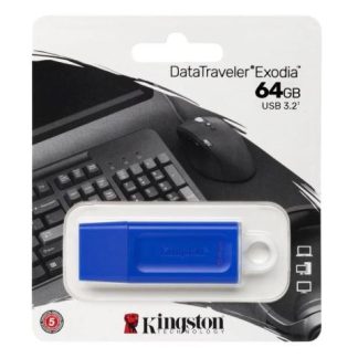 MEMORIA USB KINGSTON DATATRAVELER EXODIA 64GB 3.2 GEN 1 AZUL