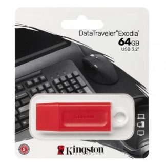 MEMORIA USB KINGSTON DATATRAVELER EXODIA 64GB 3.2 GEN 1 ROJO