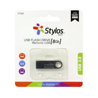MEMORIA USB STYLOS 8GB USB A LECTURA 80MB-S PLATA